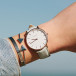 Klocka Classico 36 Leather Rosegold White Grey