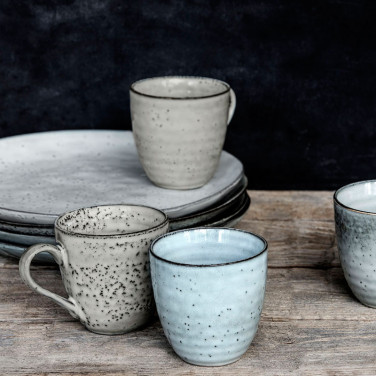 Mugg, Rustic, Grå/Blå, 12 st