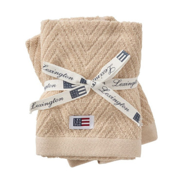 Herringbone Gästhandduk 30x50 cm 2-pack Beige